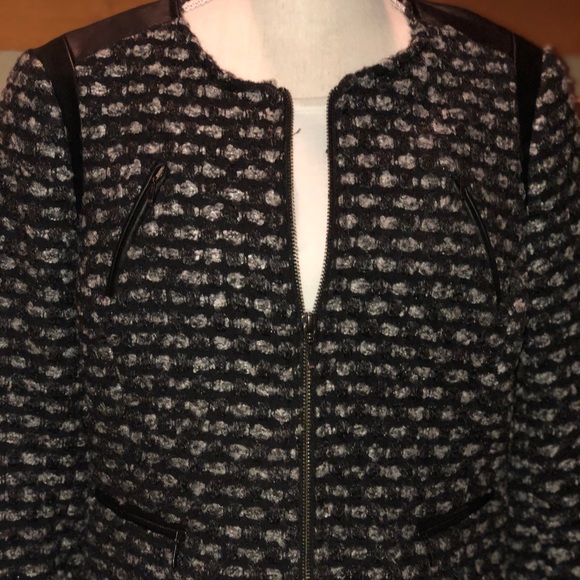 Express Moto Jacket With Leather Trim - Picture 4 of 8